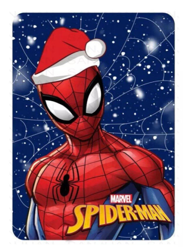 Spider-Man Koc polarowy 4304 Faro – granatowy, świąteczny, 220 g/m²