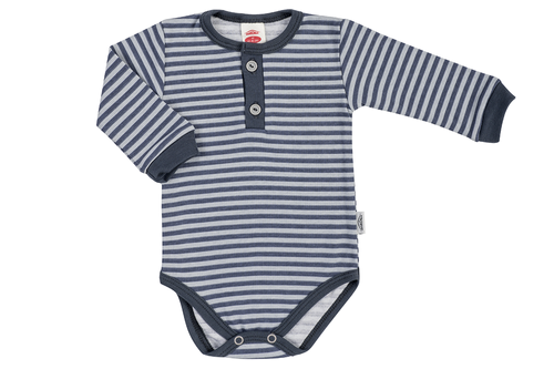 "Strip Types" Makoma Body polo z długim rękawem niebieski