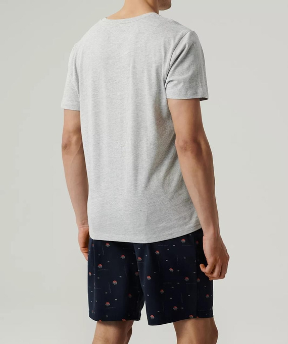 NMP-384 Piżama męska krótki rękaw, Atlantic-szary granatowy