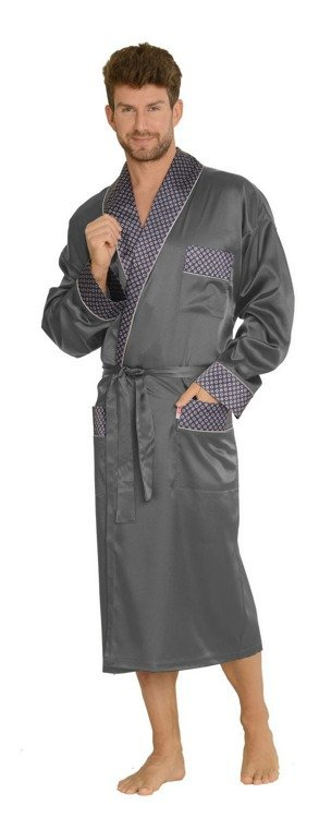 940 Satyna szlafrok męski Forex - szary