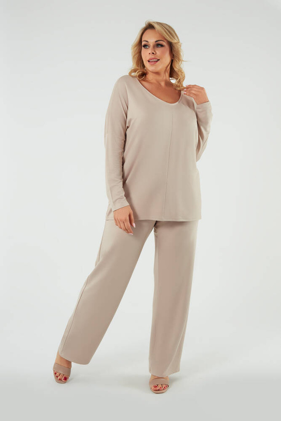 Soler Spodnie damskie długie Italian Fashion - beżowy