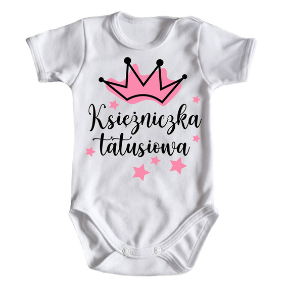 "Księżniczka tatusiowa" Moocha Body krótki rękaw biały
