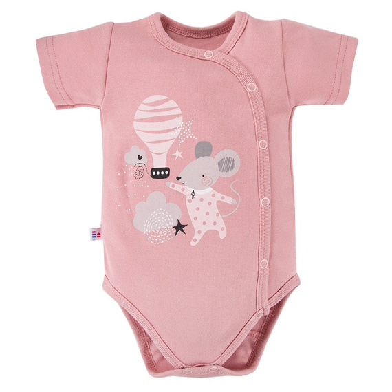 Mellow Ewa Klucze Rozpinane body z krótkim rękawem - róż