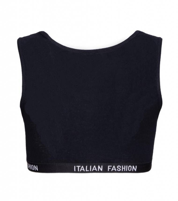 Nikola Italian Fashion Stanik dziewczęcy, szerokie ramiączko - czarny