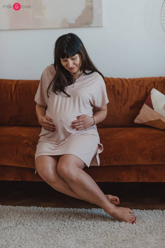 Moon bambusowa koszula nocna ciążowa i do karmienia Milk&Love eukaliptus