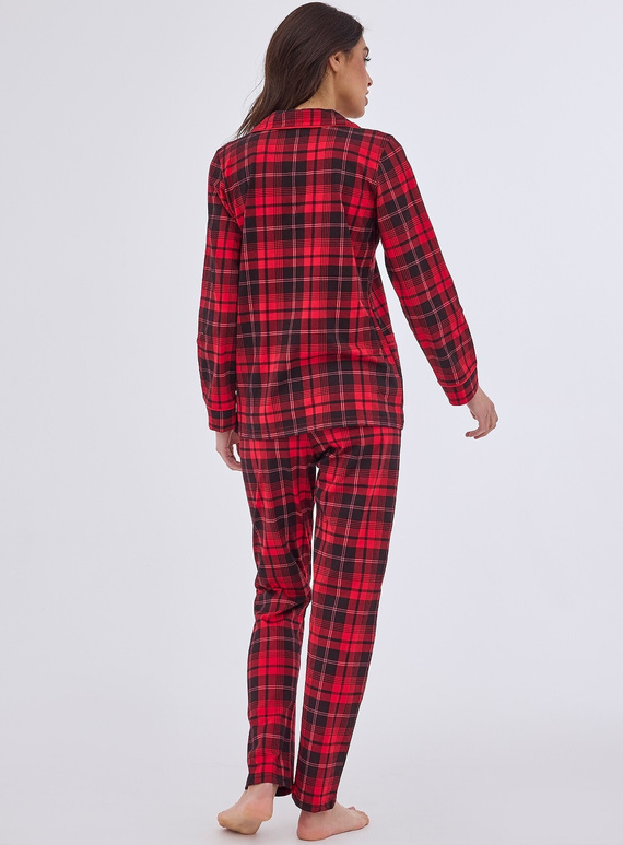 482/408 Kaya Piżama damska rozpinana Cornette czerwony