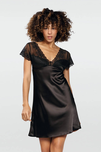 Josephine Halka satynowa koszulka damska DKaren - czarny