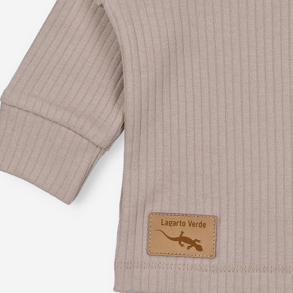 Lagarto Verde Bluzka z dzianiny prążkowej - beżowy