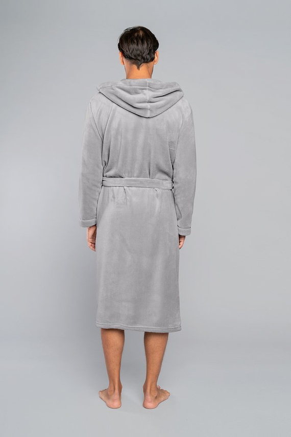 Mimas Szlafrok męski z kapturem Italian Fashion- szary