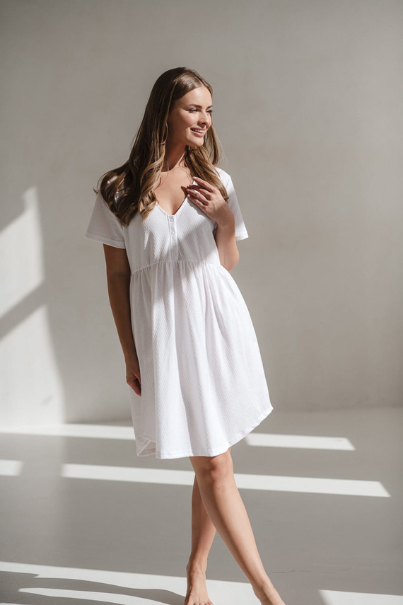 Aurora koszula nocna ciążowa i do karmienia Milk&Love biały