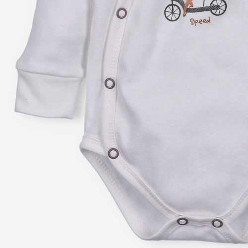 ABN-4702/ECR Cute Cars Body kopertowe z bawełny organicznej Nini ecru