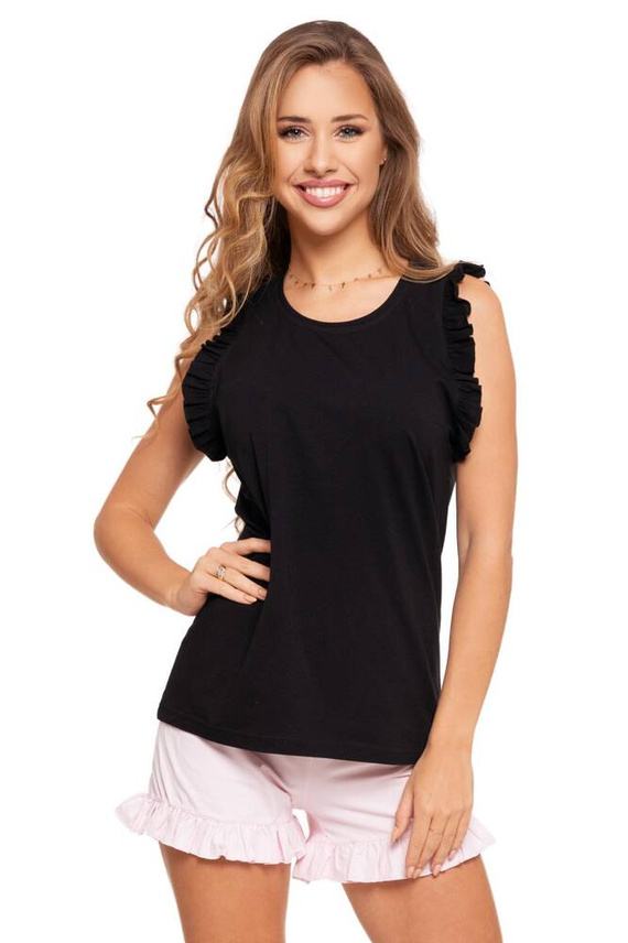 PDD4600-005, PDD4900-017 Piżama damska z krótkim rękawem Moraj - czarny