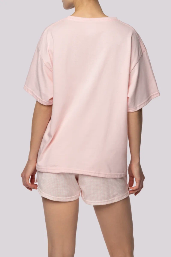 Joy shortsleeve Piżama damska Mona spring light pink