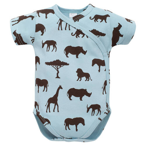 Safari Pinokio Body kopertowe z krótkim rękawem - afryka niebieski