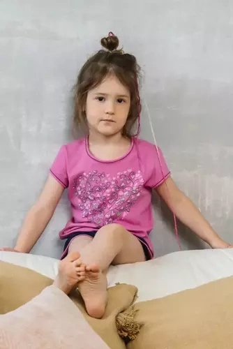 Ontega Italian Fashion Piżama dziewczęca - amarantowy/granatowy