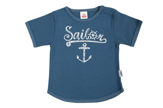 "BLUE SEA" Makoma  T-shirt niebieski gładki 