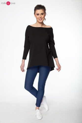Bluzka/tunika ciążowa i do karmienia Mommy Milk&Love czarna
