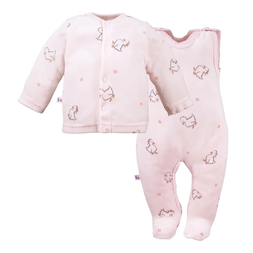 Little Ducks Eevi Śpioch + Kaftan - różowy