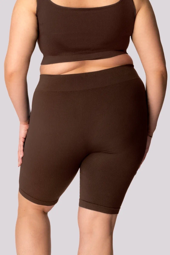 Ribbed spodenki bikery damskie prążek Mona caffe