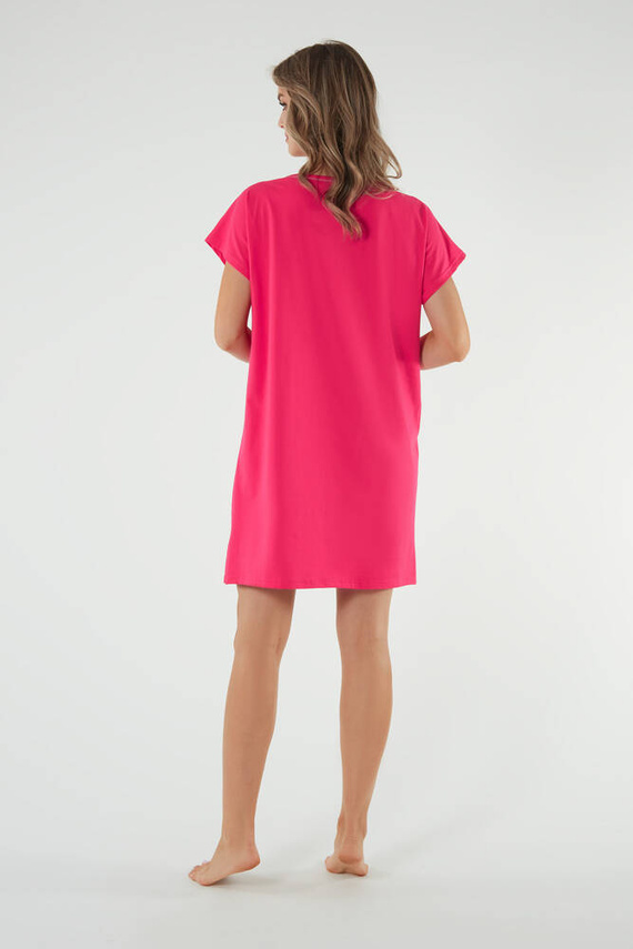 Selfie koszula nocna, krótki rękaw Italian Fashion - amarantowy