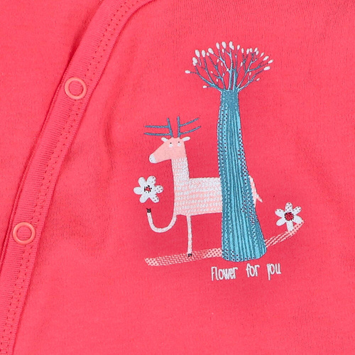 ABN-4038/KOR Kolorowy Las Body kopertowe z bawełny organicznej Nini malinowy