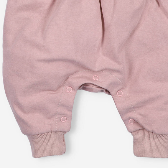 Magic Flowers Spodnie ogrodniczki z bawełny organicznej Nini różowe