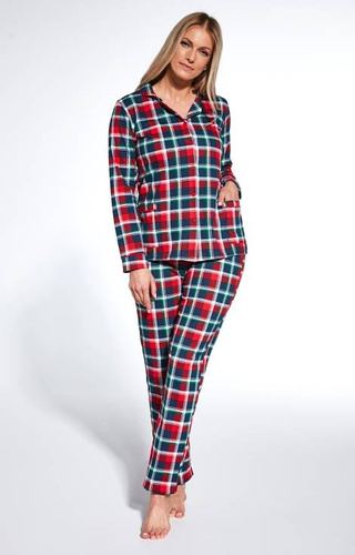 Cornette 482/369 Roxy Piżama damska rozpinana - granatowy-czerwony