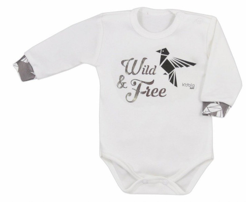 Body niemowlęce "ORIGAMI" Koala biały- różowy