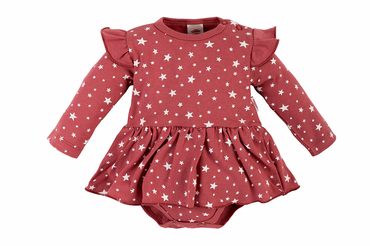 "Stars" Makoma Sukienkobody długi rękaw ciemny róż