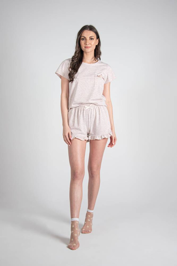 678 Mariposa II Piżama Damska Forex - beżowy melange