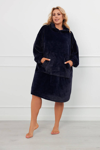 Forio Kocobluza z kapturem unisex Italian Fashion - granatowy