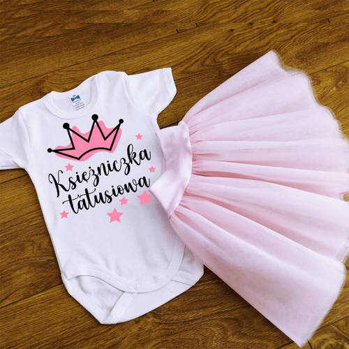 "Księżniczka tatusiowa" Moocha Body krótki rękaw biały