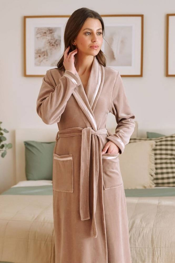 Szlafrok damski Doctor Nap SWO.1078- beige