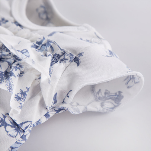 Botanic Eevi Rampers z falbanką - biały druk