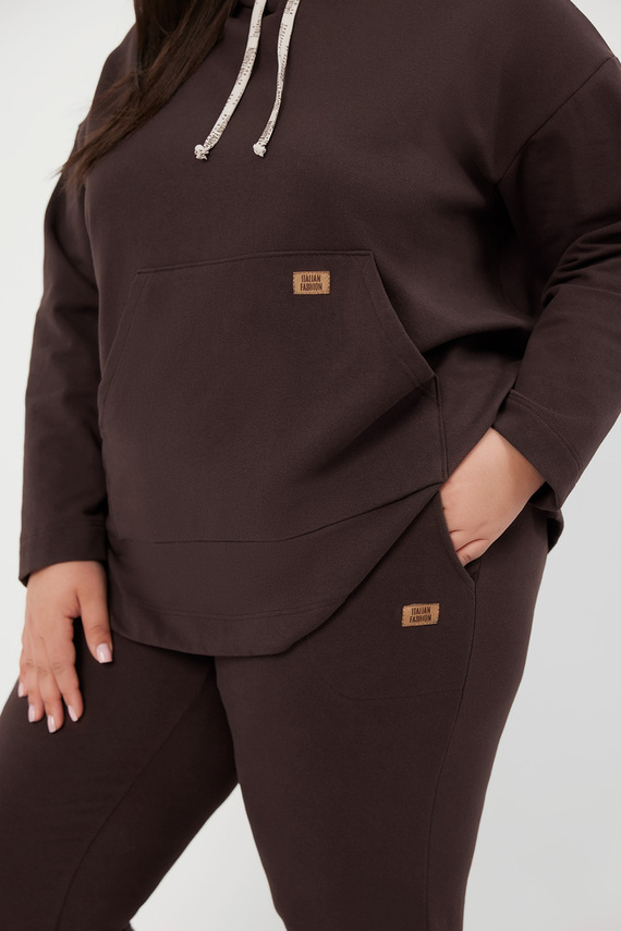 Lagos Bluza damska z kapturem Italian Fashion - brązowy