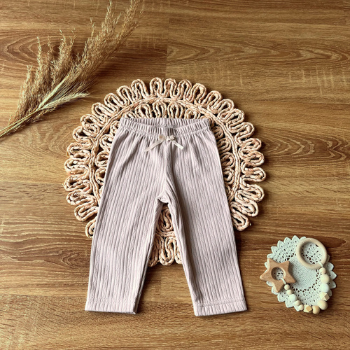 SLAG015 EkoBaby Mamatti Spodnie dziewczęce - beżowy