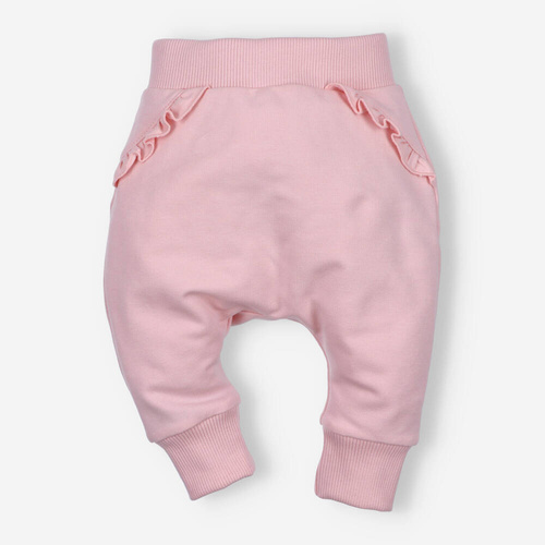 ABN-4518/PUR Spodnie dresowe z bawełny organicznej Nini pudrowy róż