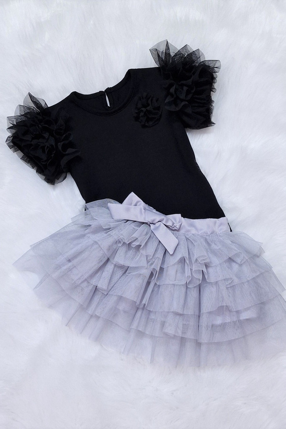 Ines Bambarillo Bluzka dziecięca krótki rękaw czarna