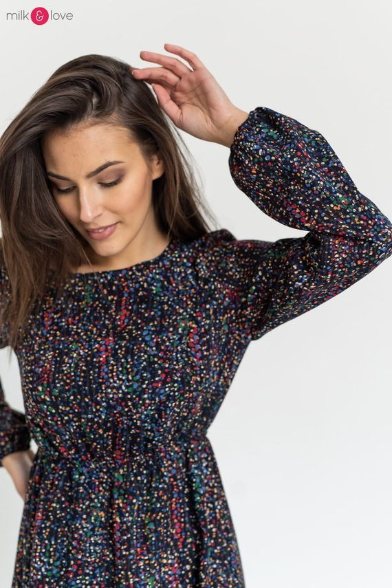 Lovely Dress Milk&Love sukienka ciążowa i do karmieniagranatowa w print