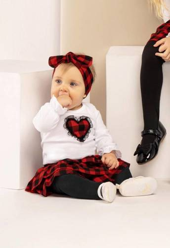 Body z długim rękawem 163533 "Magia Świąt" Nicol - biały/ koronkowe serce