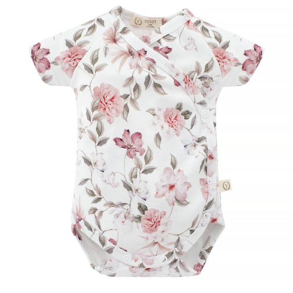 Body kopertowe krótki rękaw Boho Flowers Pink Yosoy 