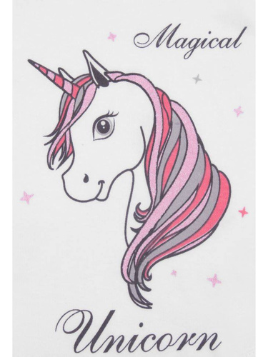 "Unicorn" Terjan Body z długim rękawem - biały