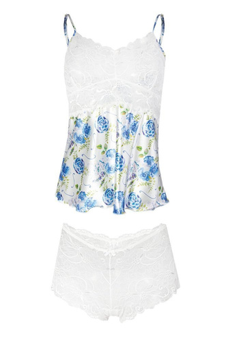 Flowers Komplet piżama damska DKaren DK-KA 008 czarny