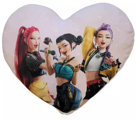 Halantex Poduszka Serce K-POP Demon Hunters 40 cm Fioletowa Kształtka 04