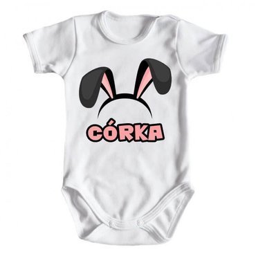 "Córka Wielkanoc" Moocha body krótki rękaw biały