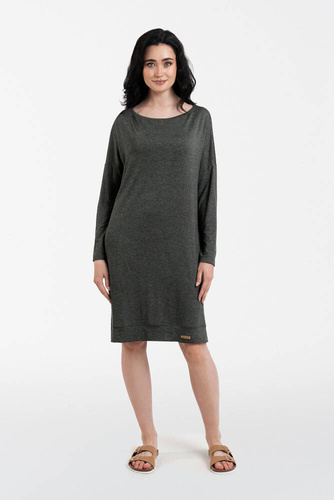 Akord tunika damska długi rękaw Italian Fashion - ciemny melanż