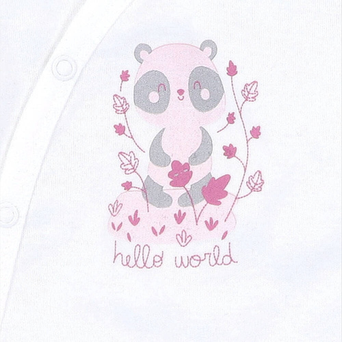 ABN-4139/ECR Wesoła Panda body kopertowe z bawełny organicznej Nini ecru