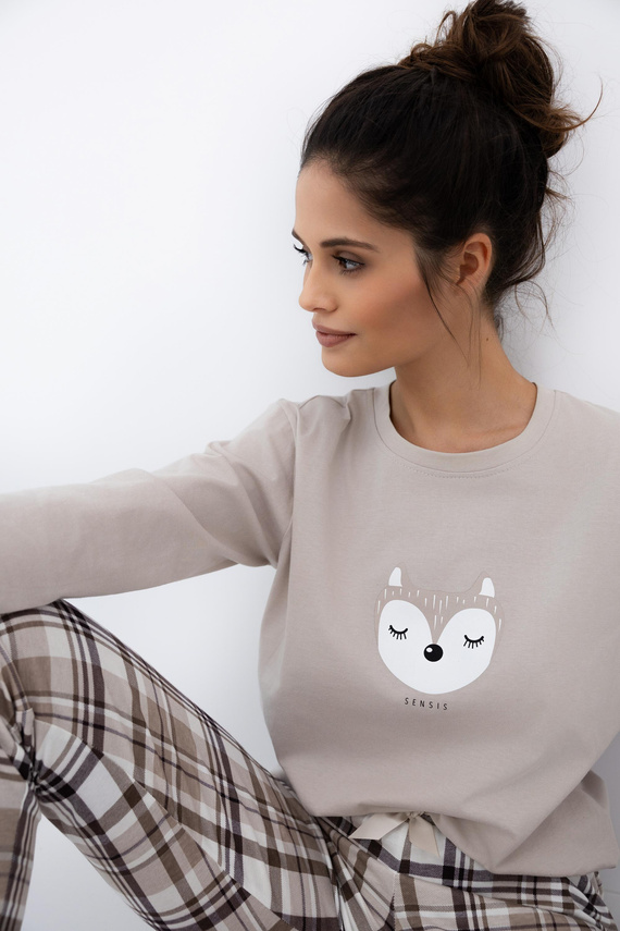 Tinsley Piżama damska Sensis – bawełniana, długa, w kratkę