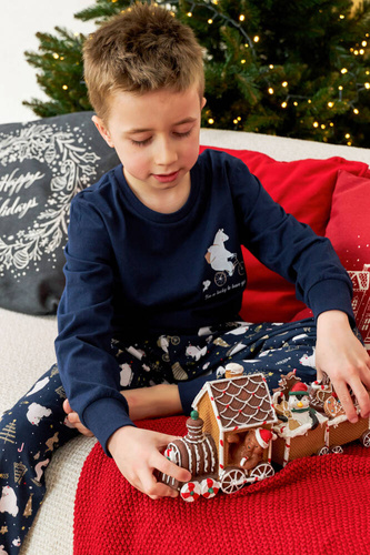 Piżama dziecięca 5264 "Frozen" Unisex Doctor Nap - navy blue