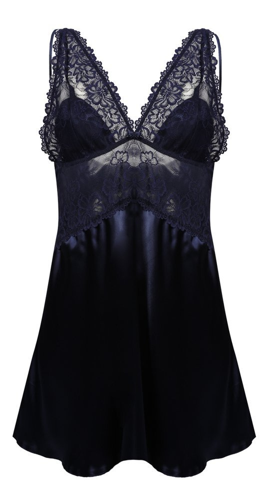 Alexandra Halka satynowa koszulka damska DKaren - granat